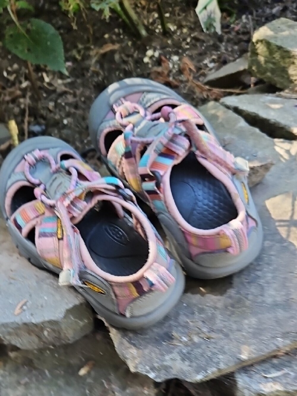 Keen Kids Multi-Color Outdoor Sandals - Pink Accent Water Shoes. Sz 9 (Toddler) - Picture 3 of 6